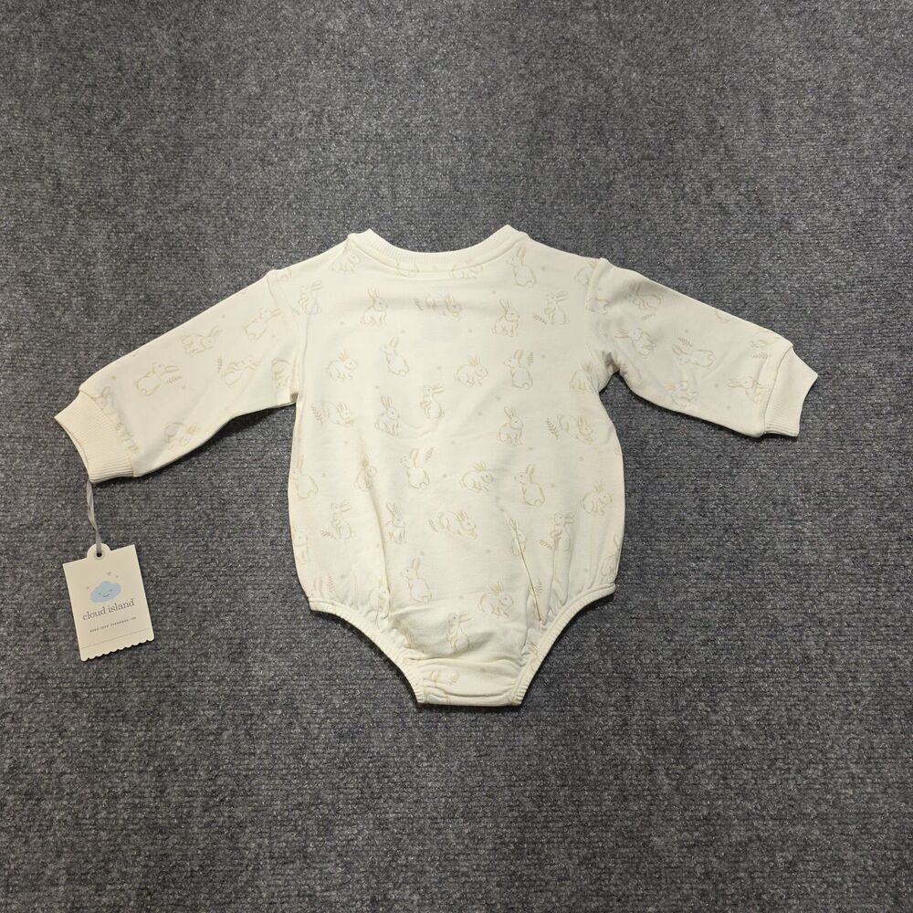 Cloud Island Baby 6-9M Bunny Print Long Sleeve Bodysuit